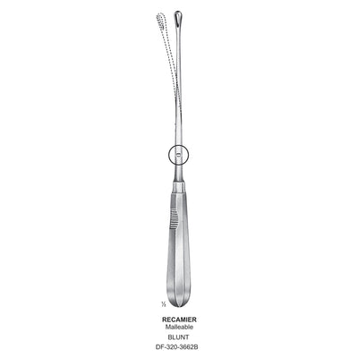 Recamier Uterine Curettes , Malleable, Blunt, Fig.13, 25mm 34cm (DF-320-3662B)