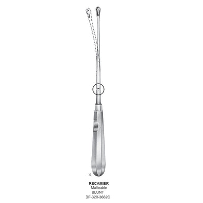 Recamier Uterine Curettes , Malleable, Blunt, Fig.14, 30mm 34.5cm (DF-320-3662C)