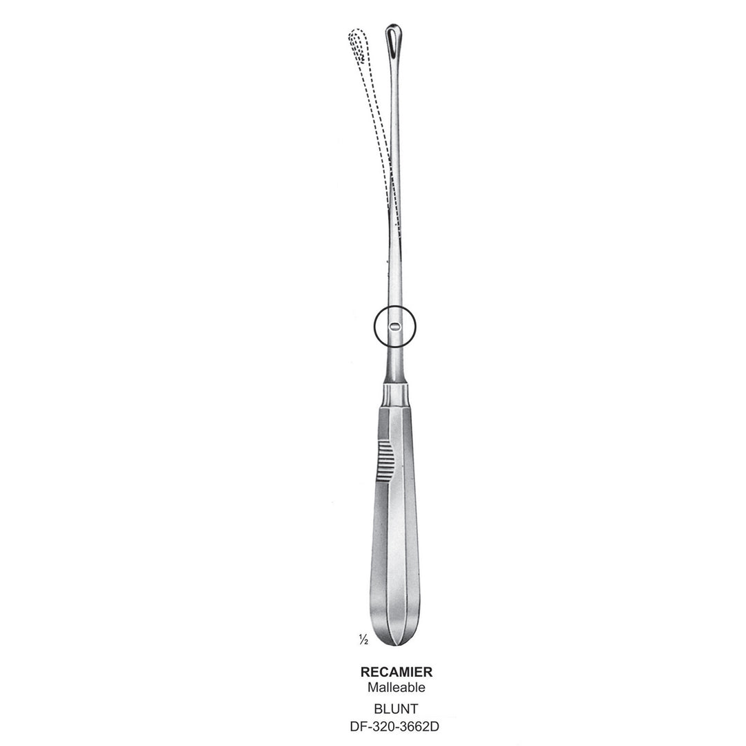 Recamier Uterine Curettes , Malleable, Blunt, Fig.15, 35mm 34.5cm (DF-320-3662D) by Dr. Frigz