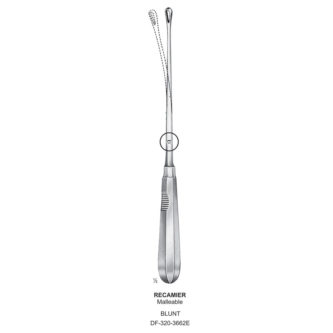 Recamier Uterine Curettes , Malleable, Blunt, Fig.16, 40mm 35cm (DF-320-3662E) by Dr. Frigz