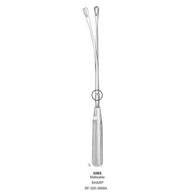 Sims Uterine Curettes , Malleable, Sharp, Fig.4, 11mm 31cm (DF-320-3668A)
