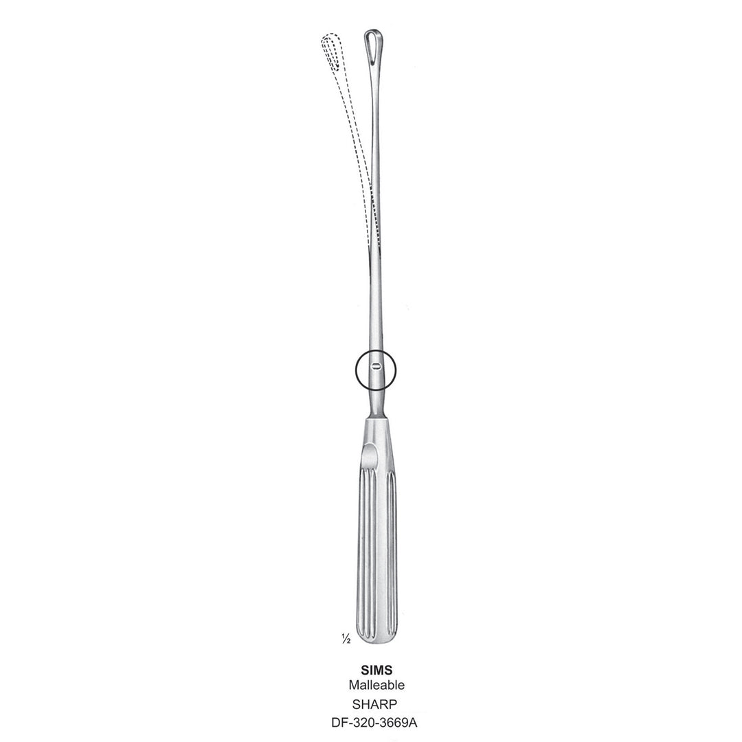 Sims Uterine Curettes , Malleable, Sharp, Fig.5, 12mm 31.5cm (DF-320-3669A) by Dr. Frigz