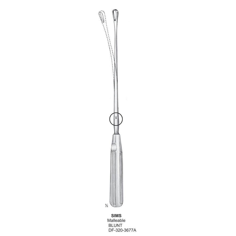 Sims Uterine Curettes , Malleable, Blunt, Fig.00, 5mm 30cm (DF-320-3677A) by Dr. Frigz