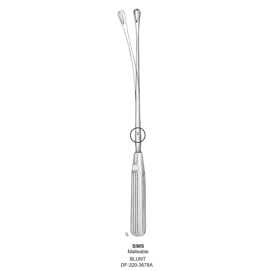Sims Uterine Curettes , Malleable, Blunt, Fig.0,  6mm 30.5cm (DF-320-3678A) by Dr. Frigz
