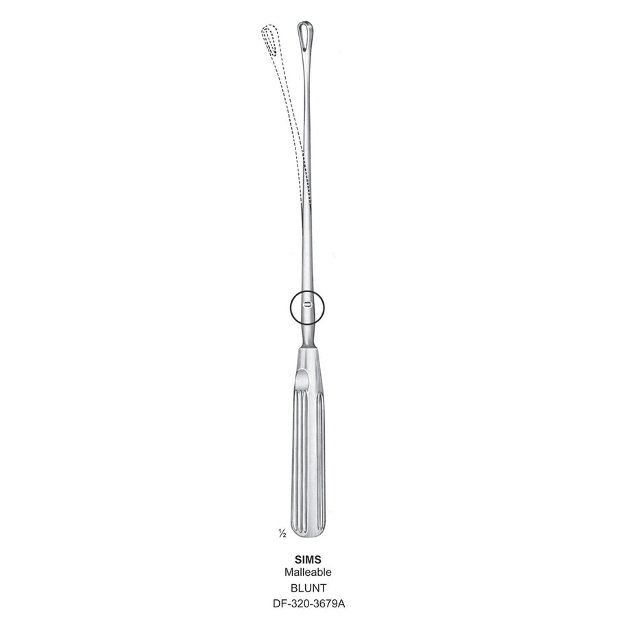 Sims Uterine Curettes , Malleable, Blunt, Fig.1, 7mm 30.5cm (DF-320-3679A) by Dr. Frigz