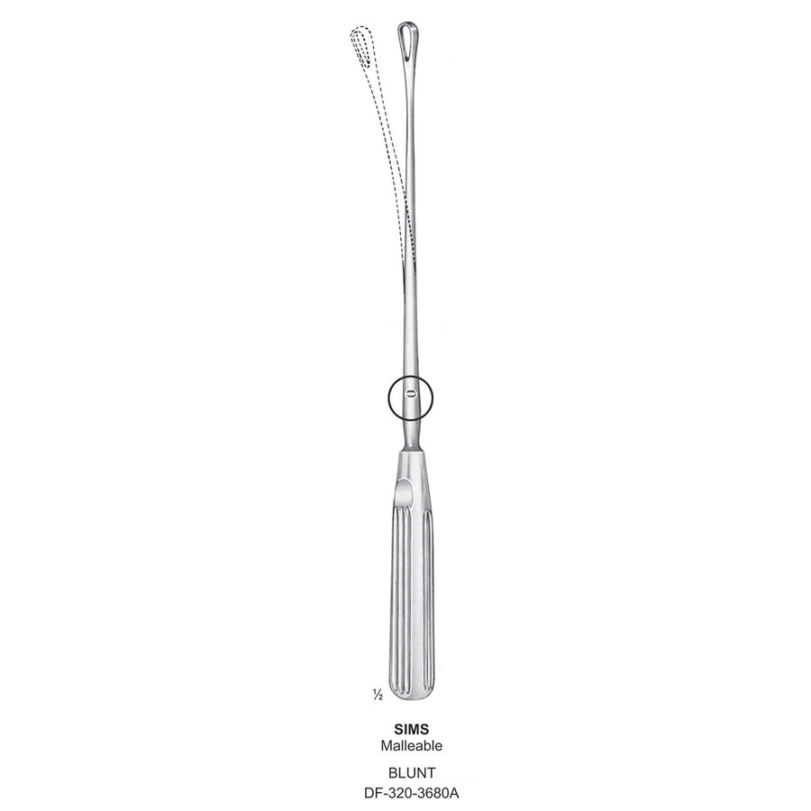 Sims Uterine Curettes , Malleable, Blunt, Fig.2, 8mm 30.5cm (DF-320-3680A) by Dr. Frigz