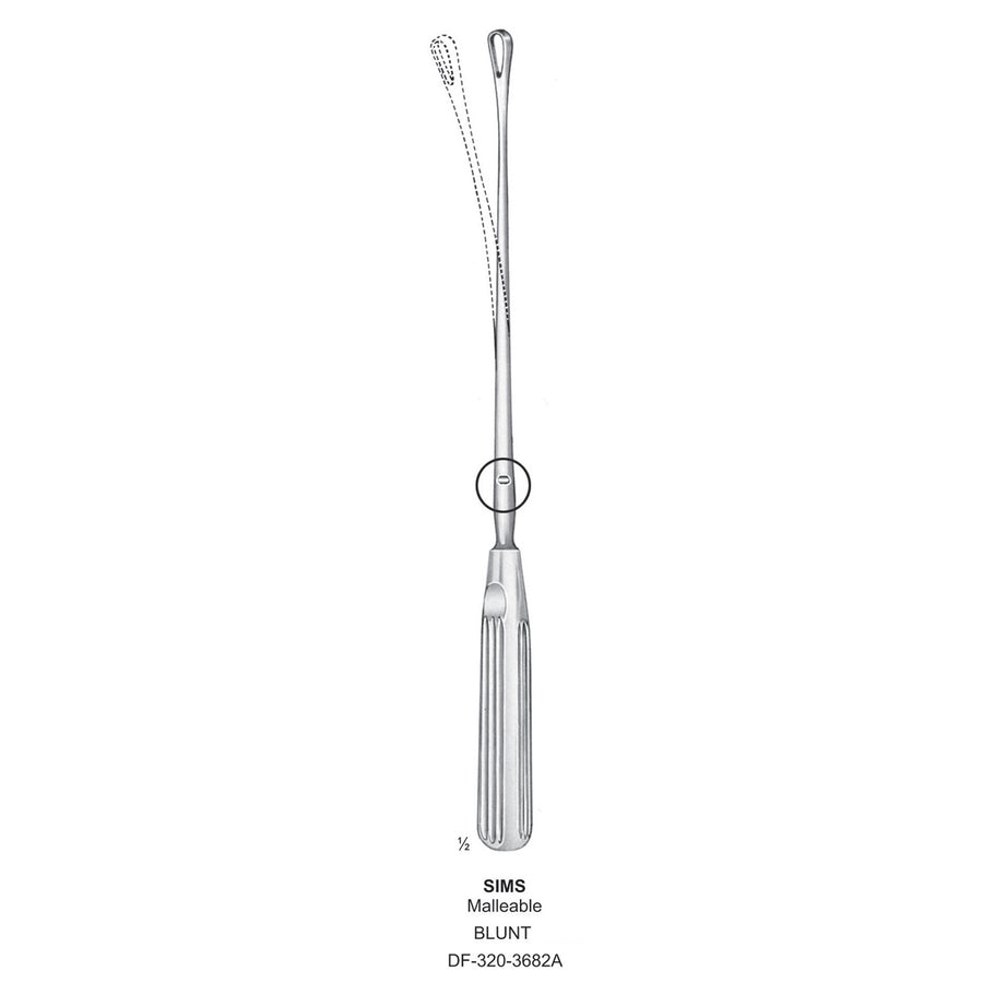 Sims Uterine Curettes , Malleable, Blunt, Fig.4, 11mm 31cm (DF-320-3682A) by Dr. Frigz