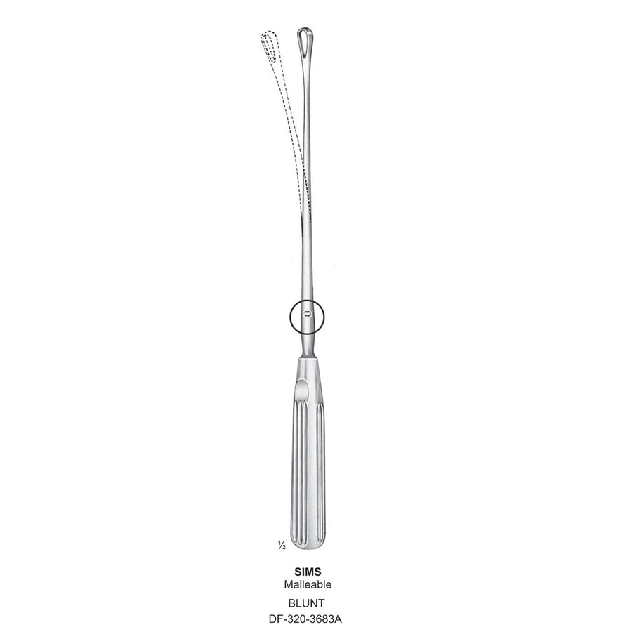 Sims Uterine Curettes , Malleable, Blunt, Fig.5, 12mm 31.5cm (DF-320-3683A) by Dr. Frigz