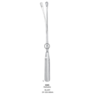 Sims Uterine Curettes , Malleable, Blunt, Fig.6, 14mm 31.5cm (DF-320-3684A)