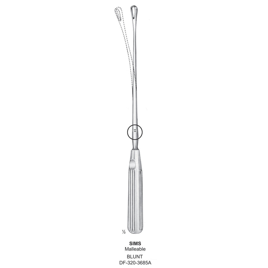 Sims Uterine Curettes , Malleable, Blunt, Fig.7, 15mm 32cm (DF-320-3685A) by Dr. Frigz