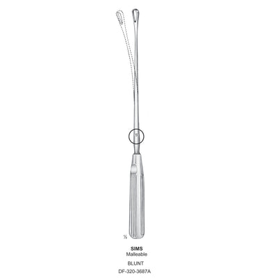 Sims Uterine Curettes , Malleable, Blunt, Fig.9, 19mm 32cm (DF-320-3687A)