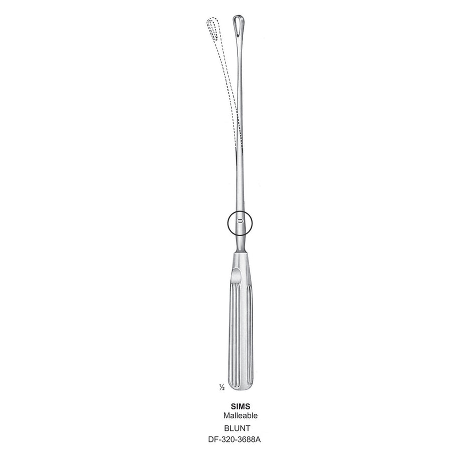 Sims Uterine Curettes , Malleable, Blunt, Fig.10, 20mm 32cm (DF-320-3688A) by Dr. Frigz