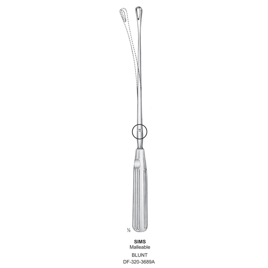 Sims Uterine Curettes , Malleable, Blunt, Fig.11, 21mm 32cm (DF-320-3689A) by Dr. Frigz