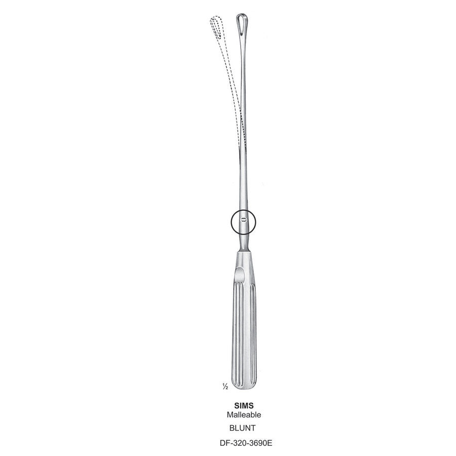 Sims Uterine Curettes,26Cm,Blunt,Fig-12 (DF-320-3690) by Dr. Frigz