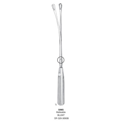Sims Uterine Curettes , Malleable, Blunt, Fig.13, 25mm 34cm (DF-320-3690B)