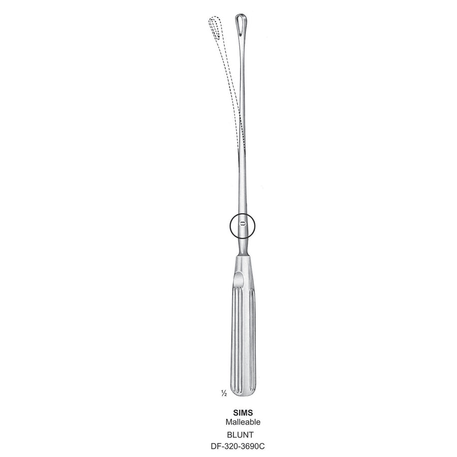 Sims Uterine Curettes , Malleable, Blunt, Fig.14, 30mm 34.5cm (DF-320-3690C) by Dr. Frigz