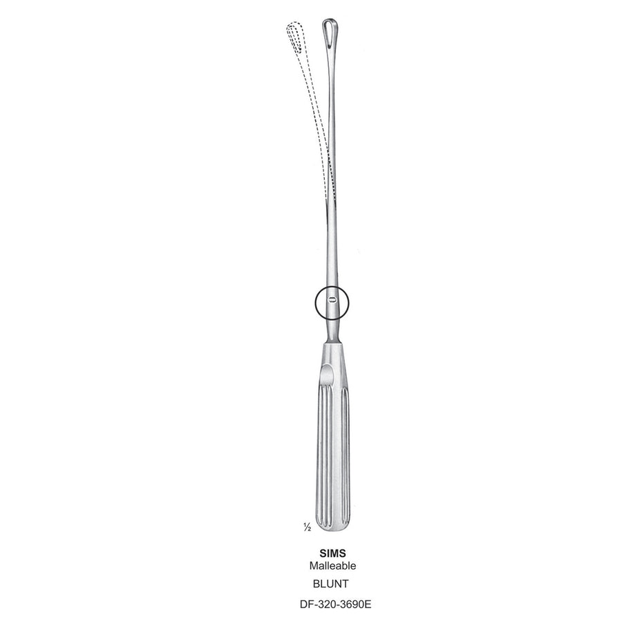 Sims Uterine Curettes , Malleable, Blunt, Fig.16, 40mm 35cm (DF-320-3690E) by Dr. Frigz