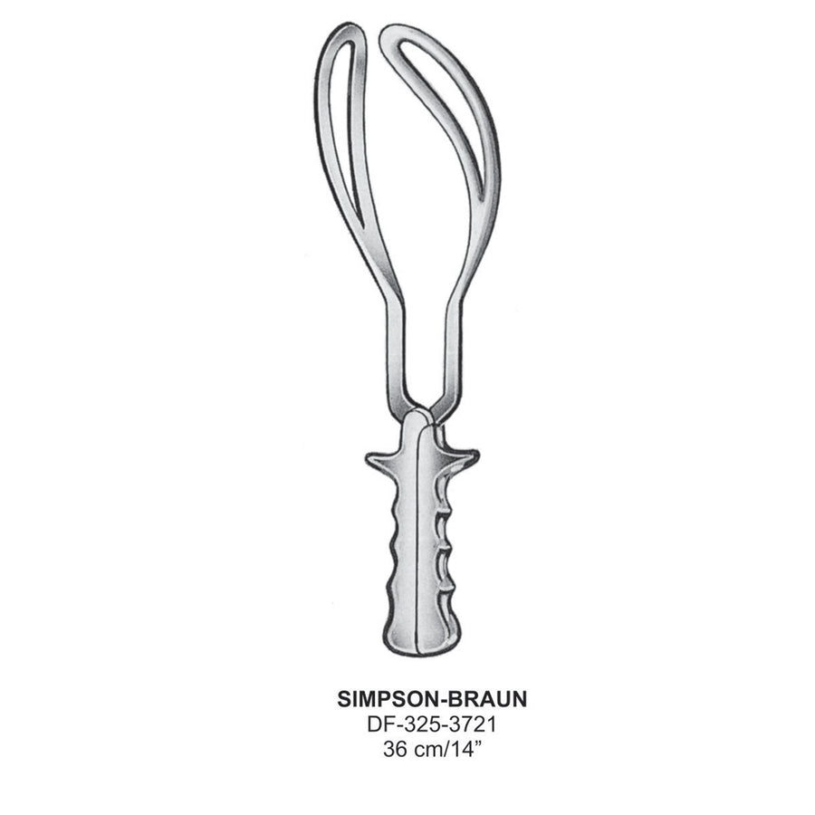 Simpson-Braun Obstetrical Forceps,36cm  (DF-325-3721) by Dr. Frigz