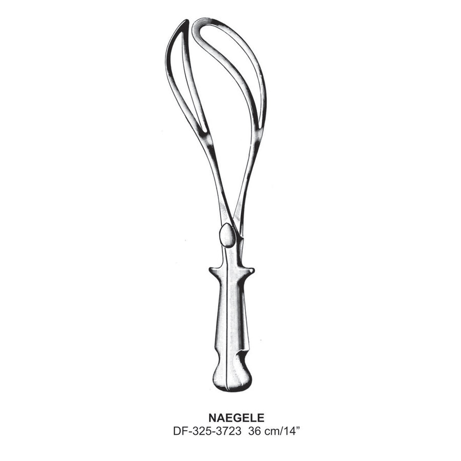 Naegele Obstetrical Forceps,36cm  (DF-325-3723) by Dr. Frigz