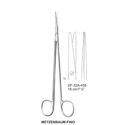 Metzenbaum-Fino Dissecting Scissors, Straight, 18cm  (DF-32A-458)