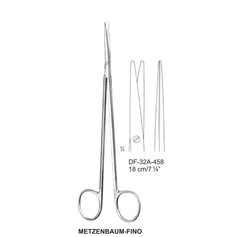 Metzenbaum-Fino Dissecting Scissors, Straight, 18cm  (DF-32A-458) by Dr. Frigz