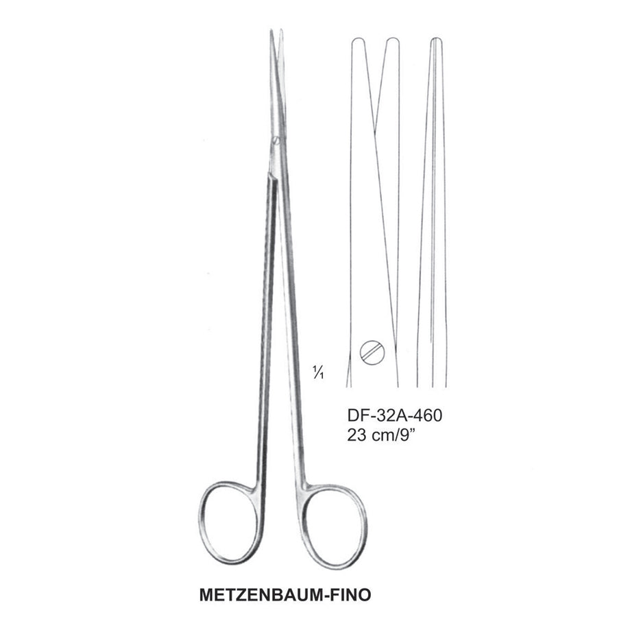 Metzenbaum-Fino Dissecting Scissors, Straight, 23cm  (DF-32A-460) by Dr. Frigz