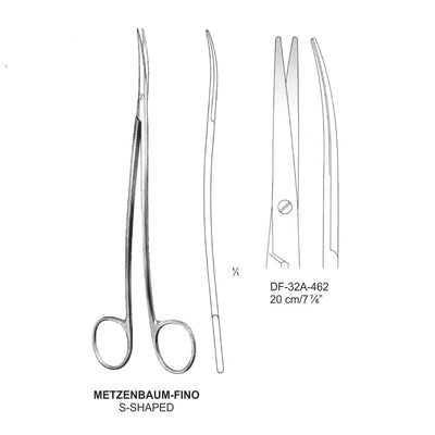 Metzenbaum-Fino Dissecting Scissors, S-Shaped, 20cm  (DF-32A-462) by Dr. Frigz