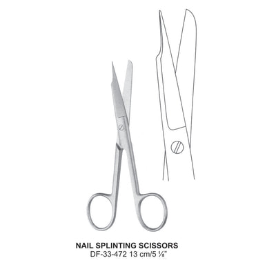 Nail Splinting Scissors, 13cm  (DF-33-472)