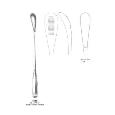 Cuzzi Placenta Scoop, Blunt, Back Serrated, 17cm (DF-331-3765) by Dr. Frigz