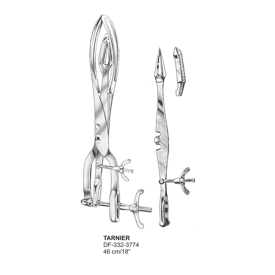 Tarnier Clamp 46 cm  (DF-332-3774) by Dr. Frigz