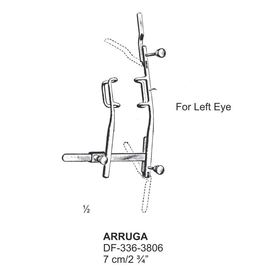 Arruga  Eye Specula,7Cm,For Left Eye  (DF-336-3806) by Dr. Frigz