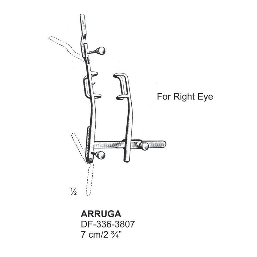 Arruga  Eye Specula,7Cm,For Right Eye  (DF-336-3807) by Dr. Frigz