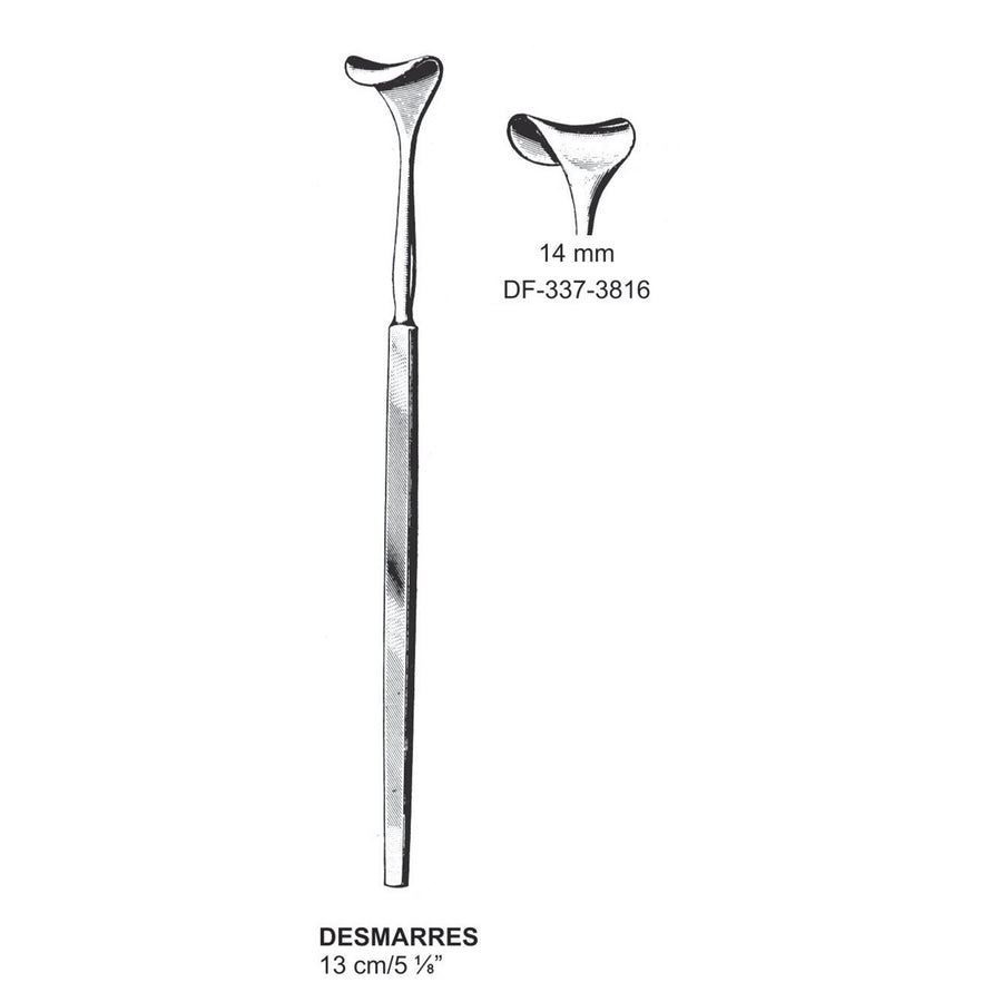 Desmarres Lid Retractors 14mm , 13cm  (DF-337-3816) by Dr. Frigz