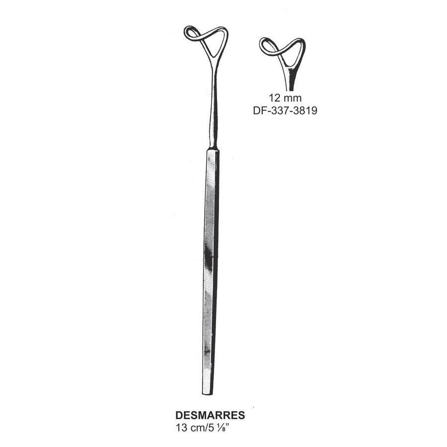 Desmarres Lid Retractors Fenestrated, 12mm , 13cm  (DF-337-3819) by Dr. Frigz