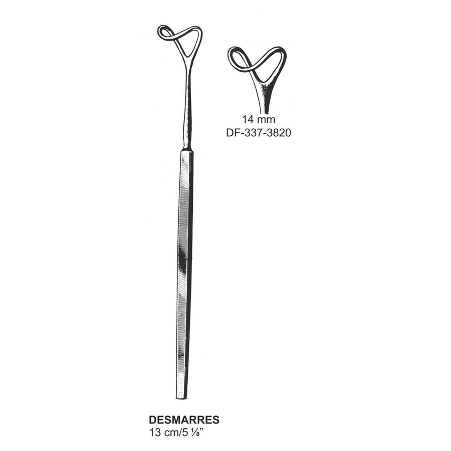 Desmarres Lid Retractors Fenestrated, 14mm , 13cm  (DF-337-3820) by Dr. Frigz