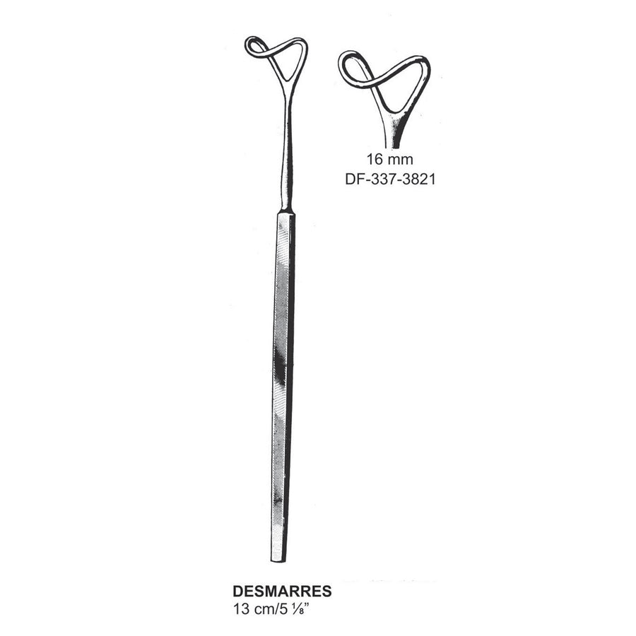 Desmarres Lid Retractors Fenestrated, 16mm , 13cm  (DF-337-3821) by Dr. Frigz