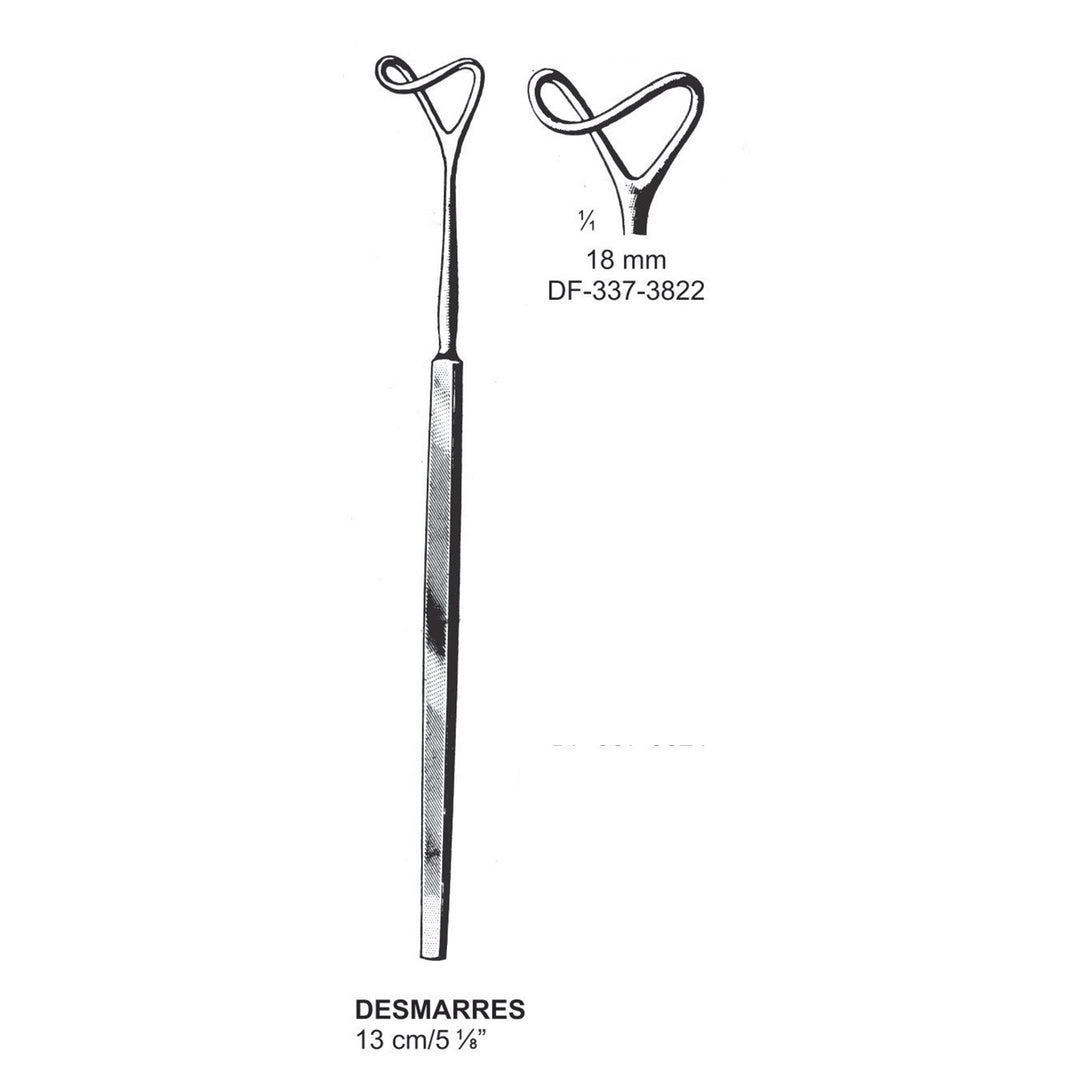 Desmarres Lid Retractors Fenestrated, 18mm , 13cm  (DF-337-3822) by Dr. Frigz