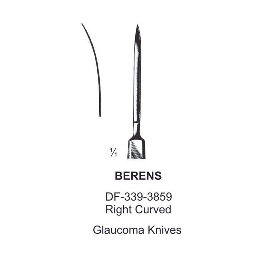 Berens Glaucoma Knives Right Curved  (DF-339-3859) by Dr. Frigz