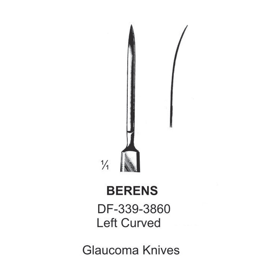 Berens Glaucoma Knives Left Curved  (DF-339-3860) by Dr. Frigz