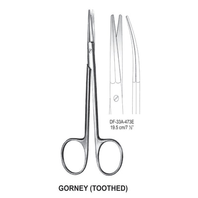 Groney (Toothed) Dissecting Scissors, Curved, 19.5cm (DF-33A-473E) by Dr. Frigz
