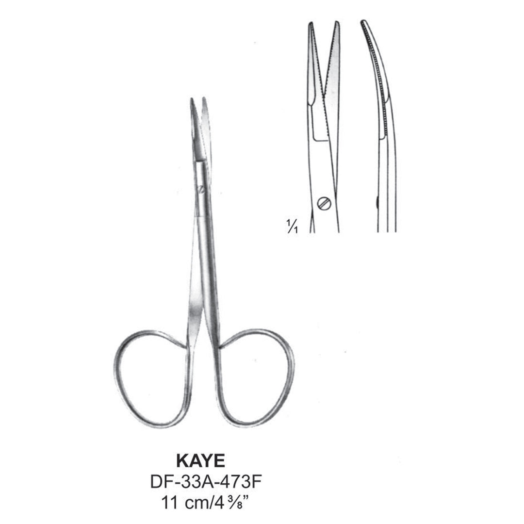 Kaye Dissecting Scissors, Curved, 11 cm (DF-33A-473F) by Dr. Frigz