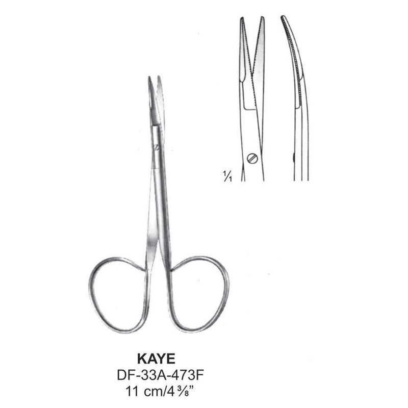 Kaye Dissecting Scissors, Curved, 11 cm (DF-33A-473F) by Dr. Frigz