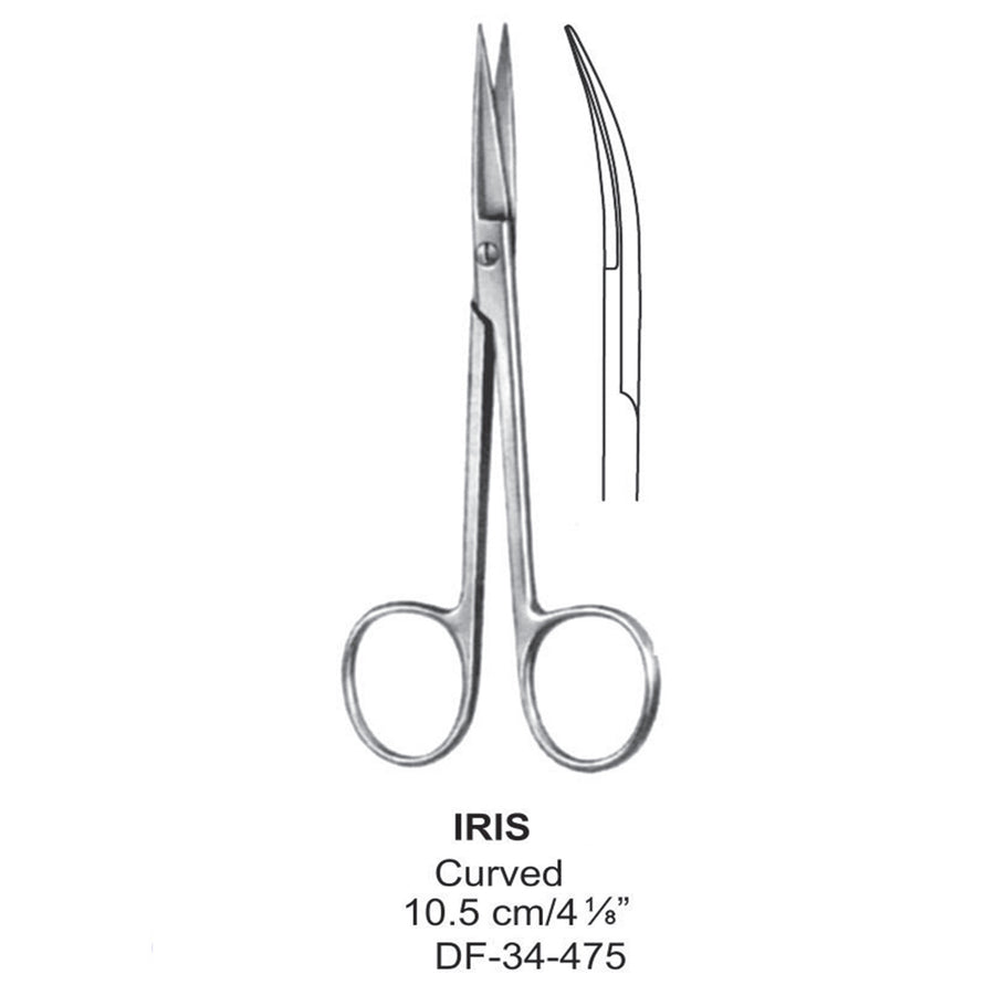Iris Fine Operating Scissors, Curved, 10.5cm (DF-34-475) by Dr. Frigz