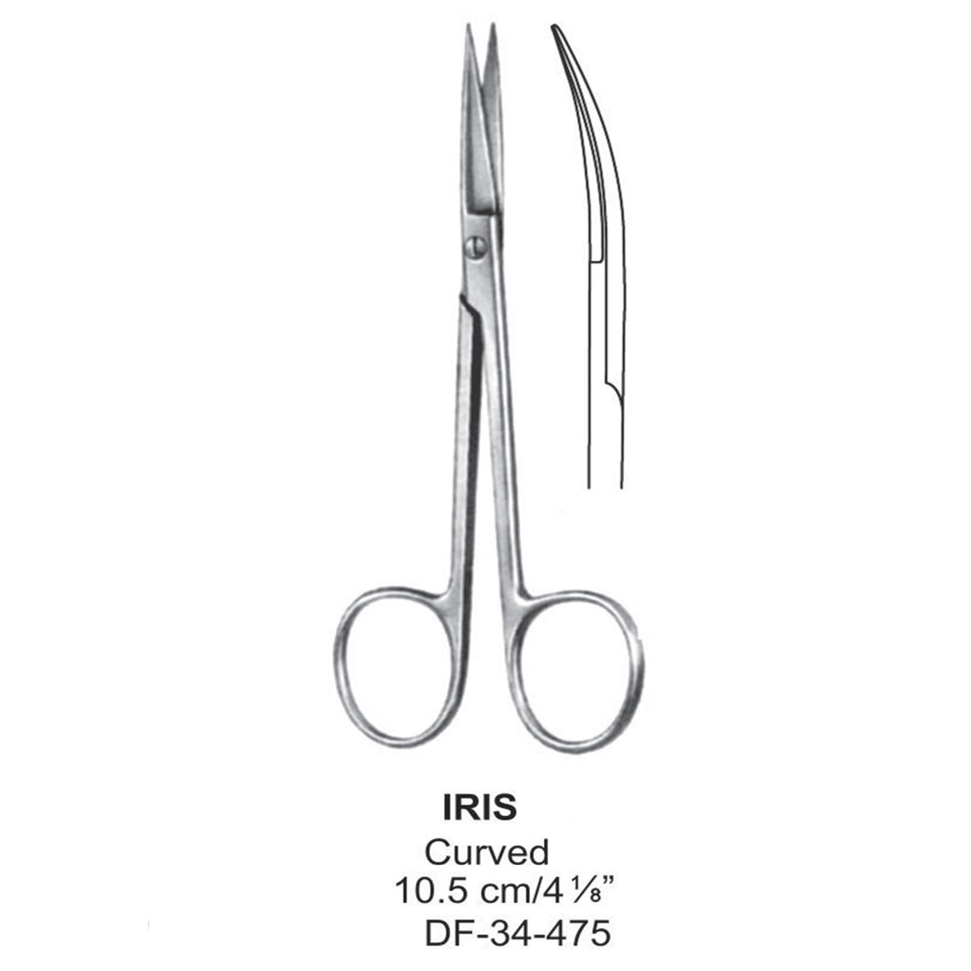 Iris Fine Operating Scissors, Curved, 10.5cm (DF-34-475) by Dr. Frigz