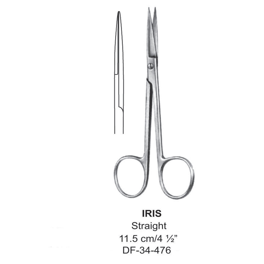 Iris Fine Operating Scissors, Straight, 11.5cm (DF-34-476) by Dr. Frigz
