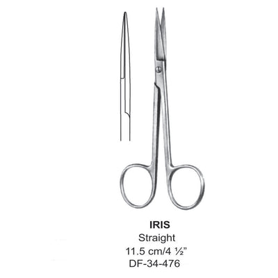 Iris Fine Operating Scissors, Straight, 11.5cm (DF-34-476)