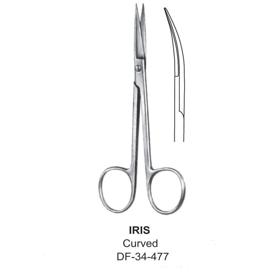 Iris Fine Operating Scissors, Curved, 11.5cm (DF-34-477) by Dr. Frigz