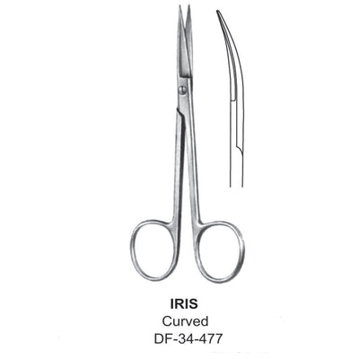 Iris Fine Operating Scissors, Curved, 11.5cm (DF-34-477)