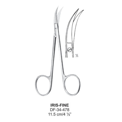 Iris Fine Operating Scissors, 11.5cm (DF-34-478)