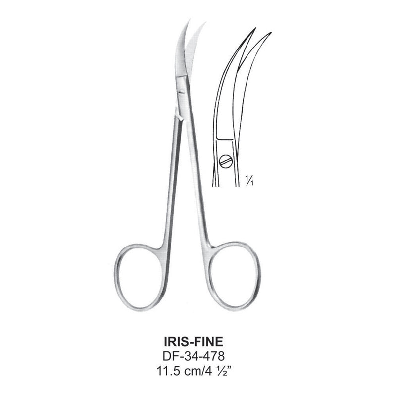 Iris Fine Operating Scissors, 11.5cm (DF-34-478) by Dr. Frigz